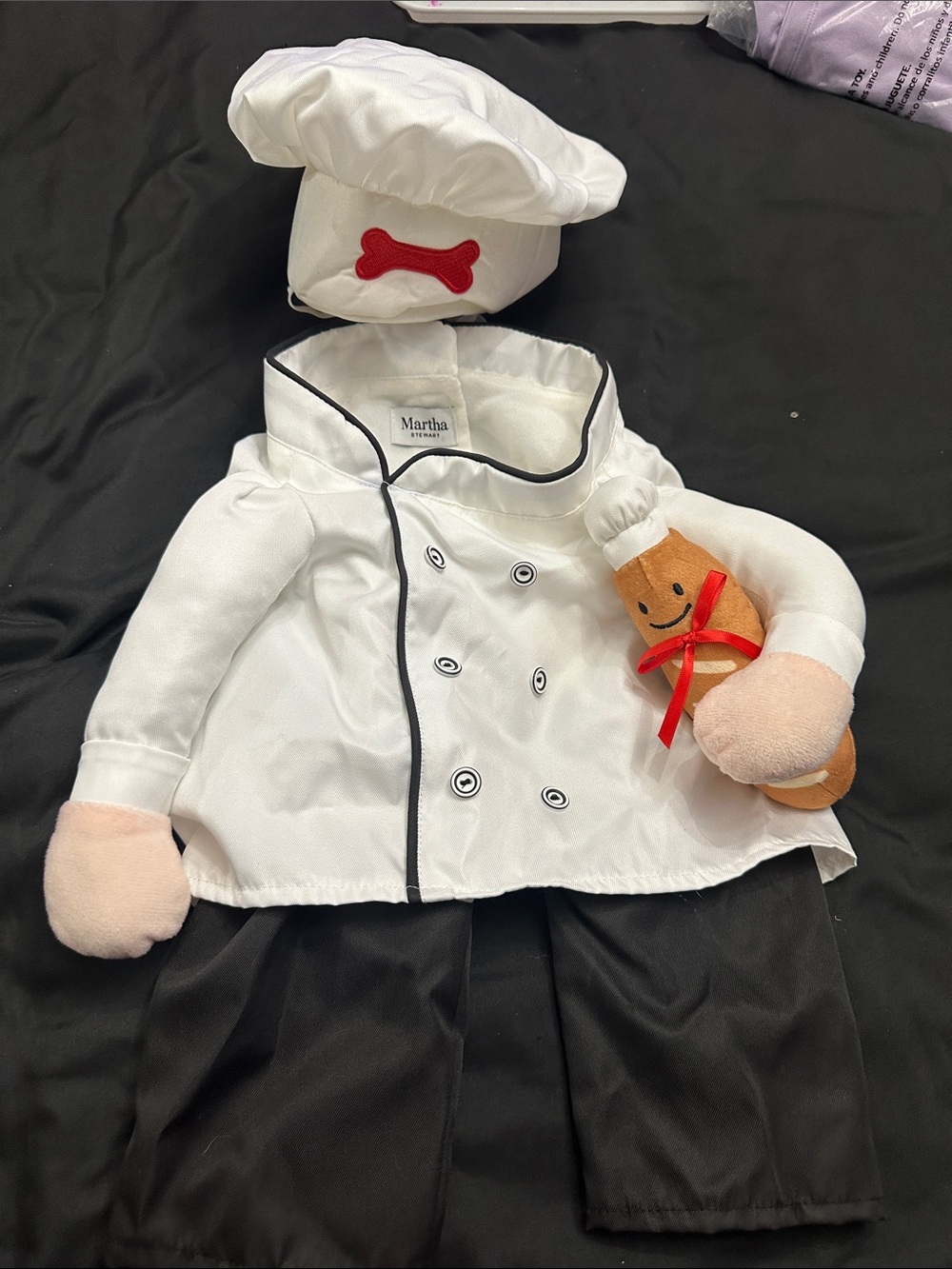 Martha Stewart White & Black dogs Chef Outfit with Red Accent